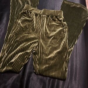 Olive Green Velvet Pants
